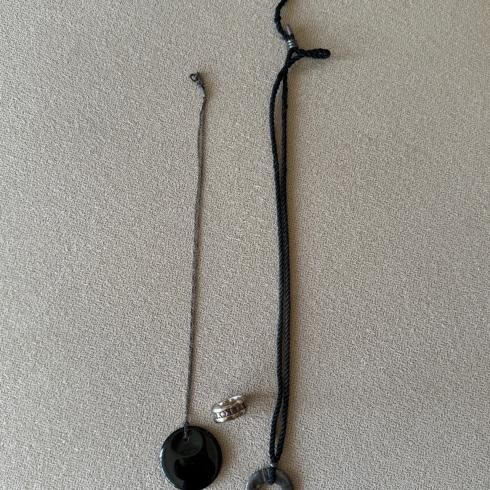 Tiffany pieces, 2 necklaces and a ring